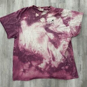 Purple Tie‑Dye Tee with Plus‑Size Yoga Silhouettes — One‑of‑a‑Kind Art Tee